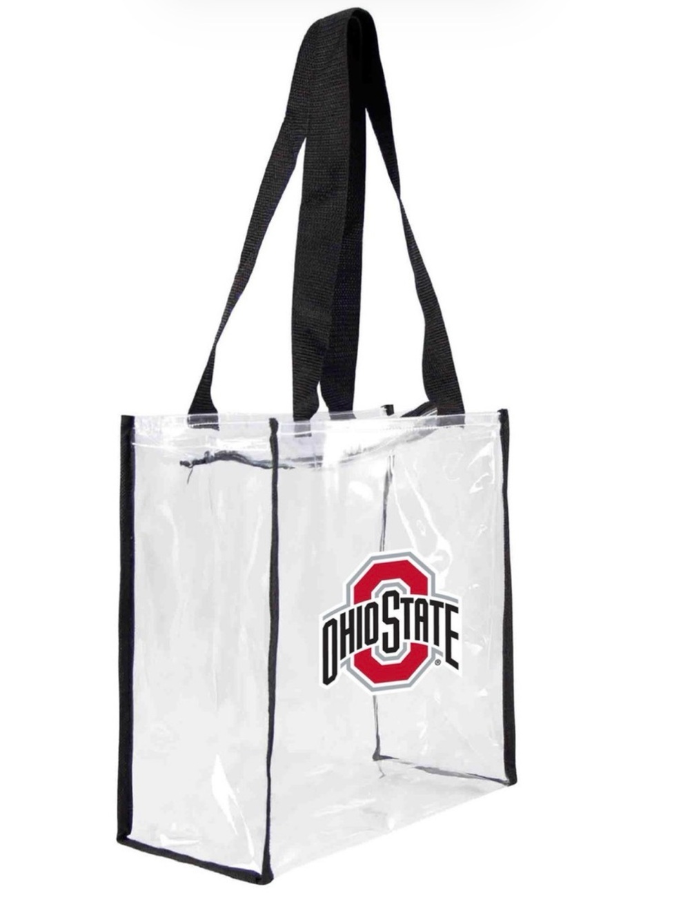 Little Earth Ohio State Buckeyes Clear Stadium Bag with Black Trim.